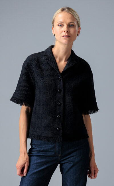 WOOL BOUCLÉ SHIRT JACKET MARIA BLACK