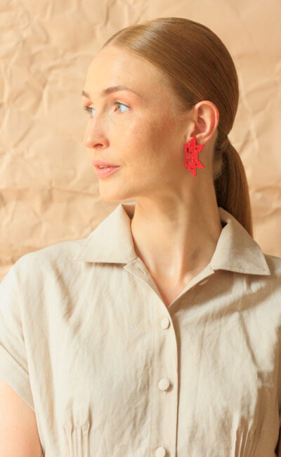 INTERWOVEN HERITAGE EARRINGS RED