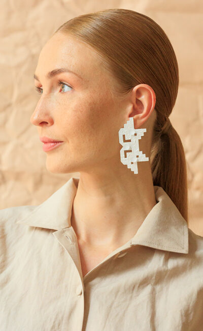 INTERWOVEN HERITAGE EARRINGS WHITE