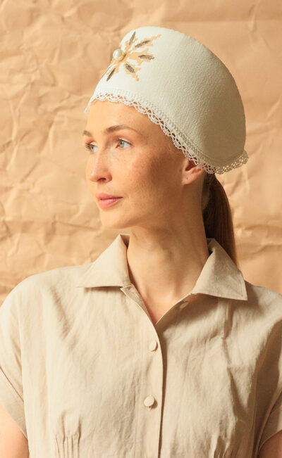 INTERWOVEN HERITAGE HEADDRESS WHITE