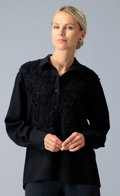 WOOL CADY SHIRT LIILIAN BLACK