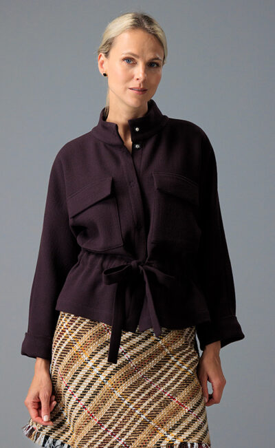 DOUBLE WOOL CREPE JACKET TANITA DEEP PURPLE