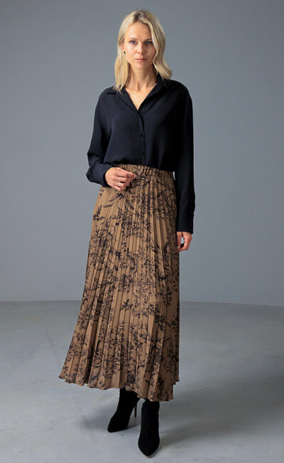 PLEATED MIDI SKIRT PIPA FLOWERS