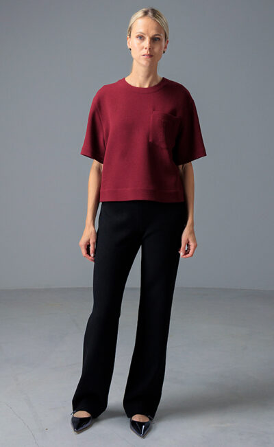 DOUBLE WOOL CREPE PANTS KAI BLACK