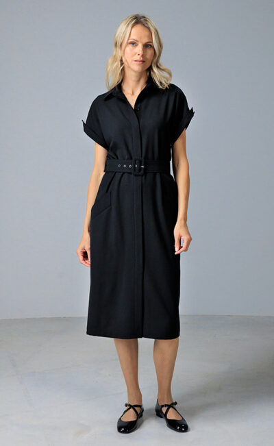 WOOL CHARMELAINE DRESS JETTERIINA BLACK