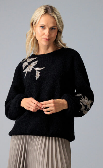 WOOL BOUCLÈ LILLI SWEATER BLACK