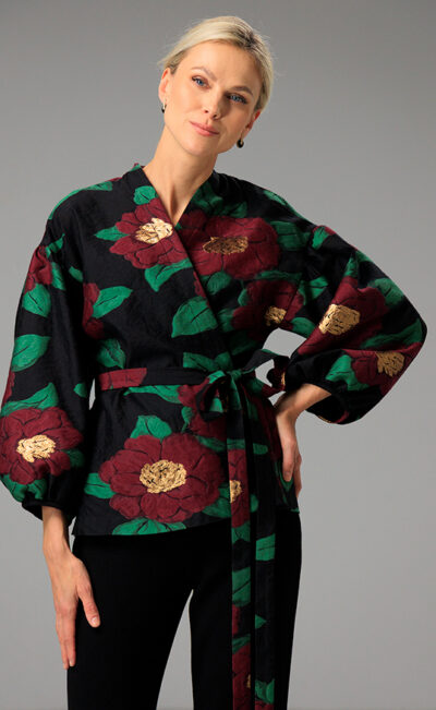 WOOL COTTON BLEND JACKET VIVIENNE FLOWERS