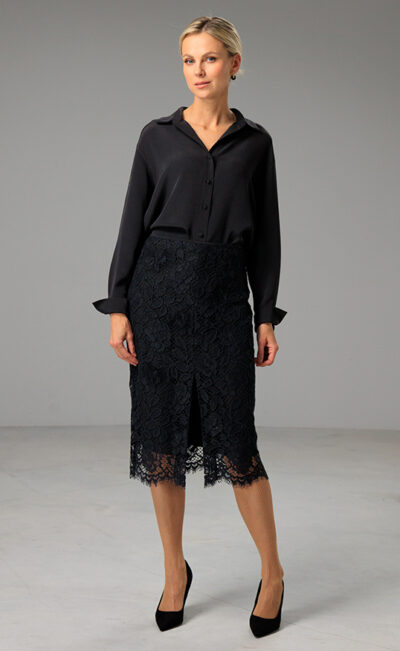 ELEGANT LACE SKIRT PILLE BLACK
