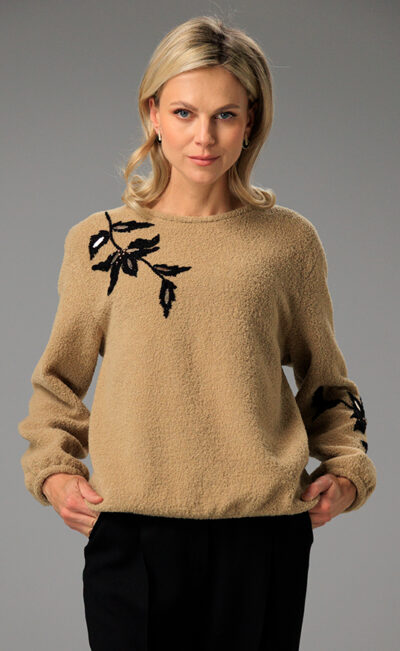 WOOL BOUCLĆ LILLI SWEATER CAMEL