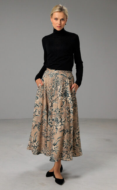 WOOL SKIRT SAMANTHA FLOWERS