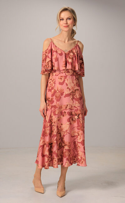 SILK PARTY DRESS LUCIA II PINK IRIS