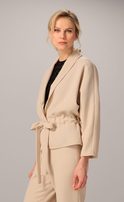 DOUBLE WOOL CREPE JACKET AMELI LIGHT BEIGE