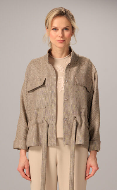 WOOL JACKET TANITA BEIGE FISHBONE