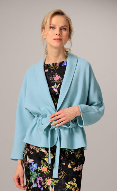 DOUBLE WOOL CREPE JACKET AMELI DUCK EGG BLUE