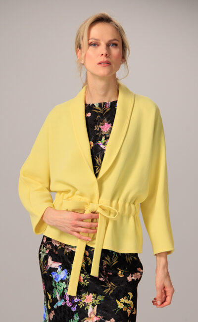 DOUBLE WOOL CREPE JACKET AMELI YELLOW
