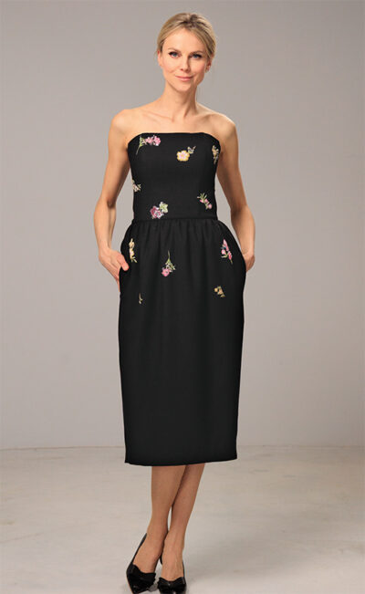 LIMITED EDITION BUSTIER WOOL DRESS MATILDA WITH EMBROIDERY