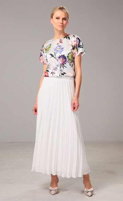 PLEATED MIDI SKIRT PIPA WHITE