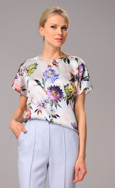 SILK TOP NORA WHITE FLOWERS