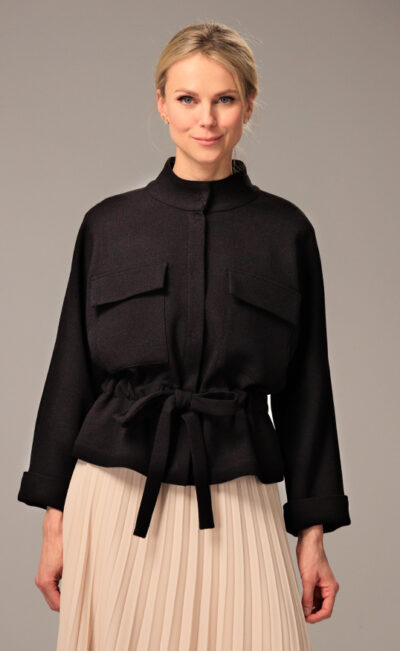 DOUBLE WOOL CREPE JACKET TANITA BLACK