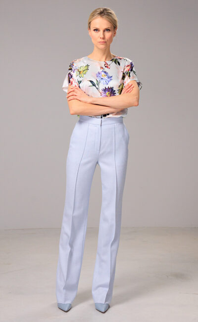 SOFT WOOL PANTS JAANA LIGHT BLUE