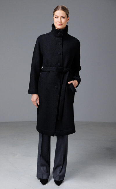 SHETLAND WOOL COAT BETRA BLACK