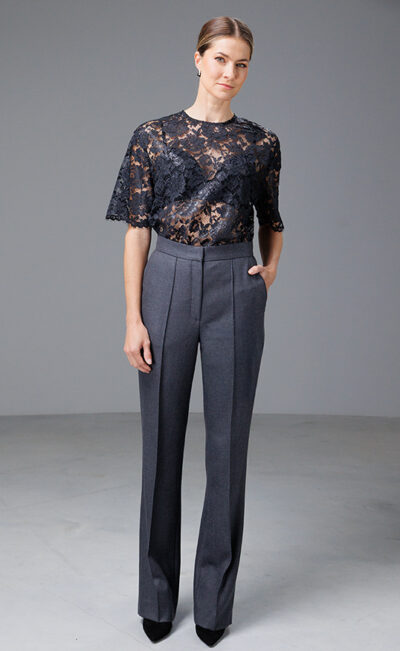 SOFT WOOL PANTS JAANA GRAY