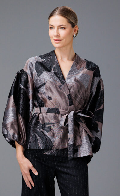 SILK BLEND JACKET VIVIENNE METALIC LILAC