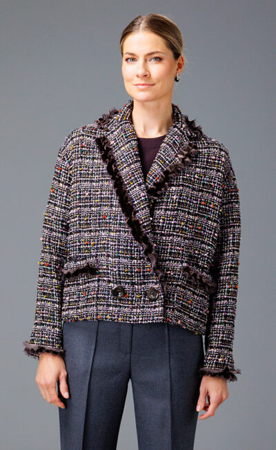 WOOL BLEND JACKET ADELHEID BLACK ROSE