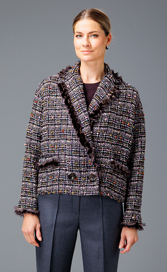WOOL BLEND JACKET ADELHEID BLACK ROSE