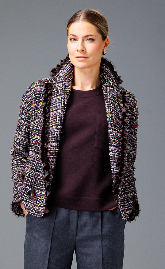 WOOL BLEND JACKET ADELHEID BLACK ROSE - Image 5